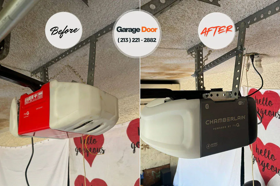 Before and after: garage door repair Shenandoah, PA